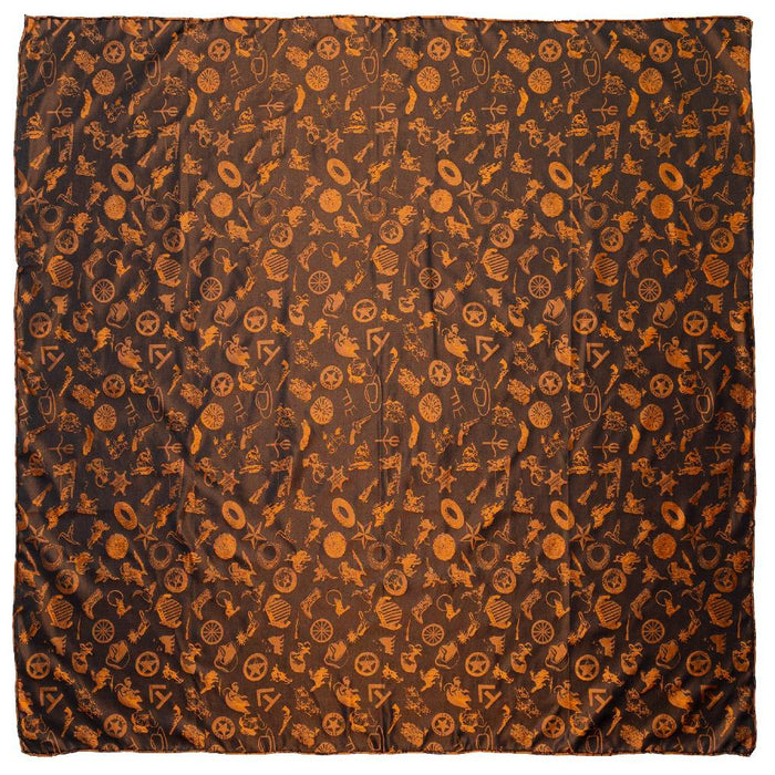 Cowboy Baroque Rust Silk Scarf
