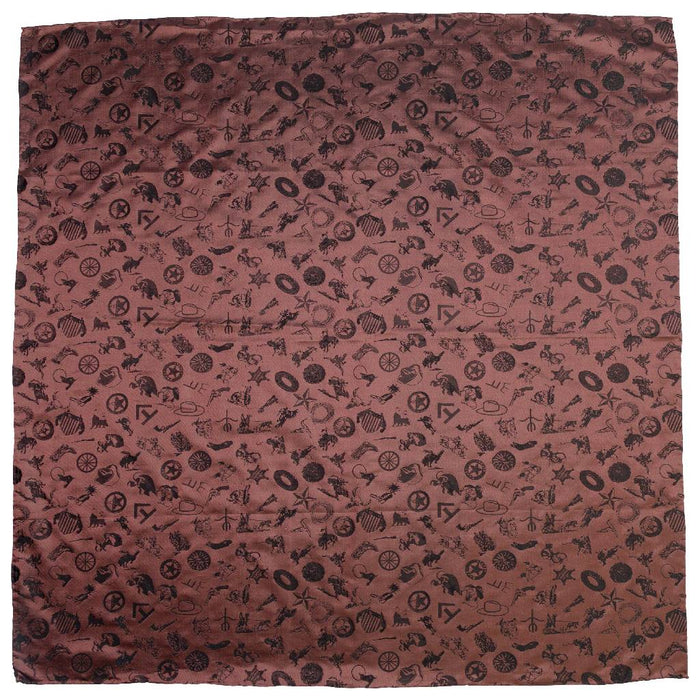 Cowboy Baroque Cranberry Silk Scarf