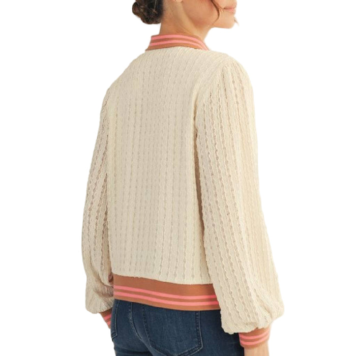 Ivory Textured Polo Top