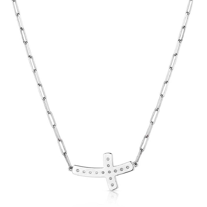 Montana Silversmiths Lean on Me Crystal Cross Necklace WOMEN - Accessories - Jewelry - Necklaces Montana Silversmiths