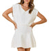 Ivory Sleeveless V Neck Sweater and Flared Mini Skirt Set WOMEN - Clothing - Skirts Day + Moon