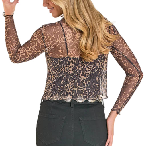 Rock & Roll Denim Women's Leopard Print Mesh Top WOMEN - Clothing - Tops - Long Sleeved Panhandle