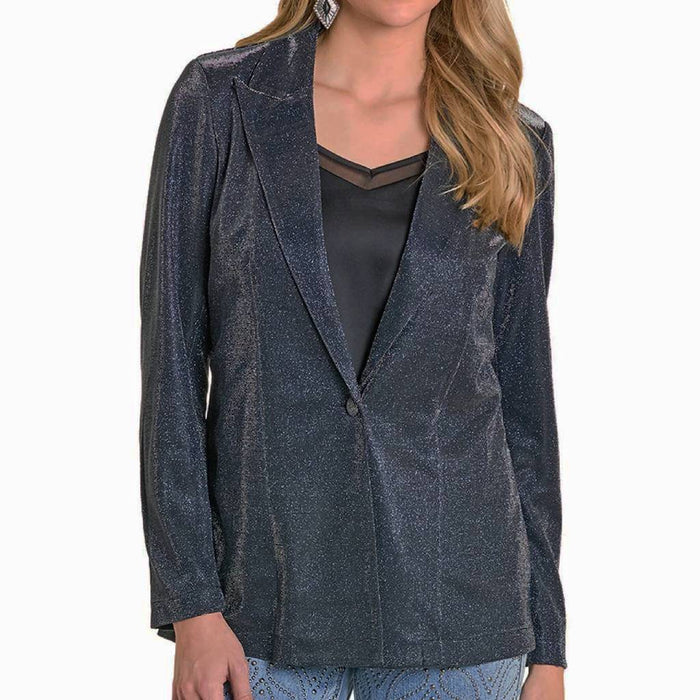 Rock & Roll Denim Women's Iridescent Black Blazer WOMEN - Clothing - Sweaters & Cardigans Panhandle