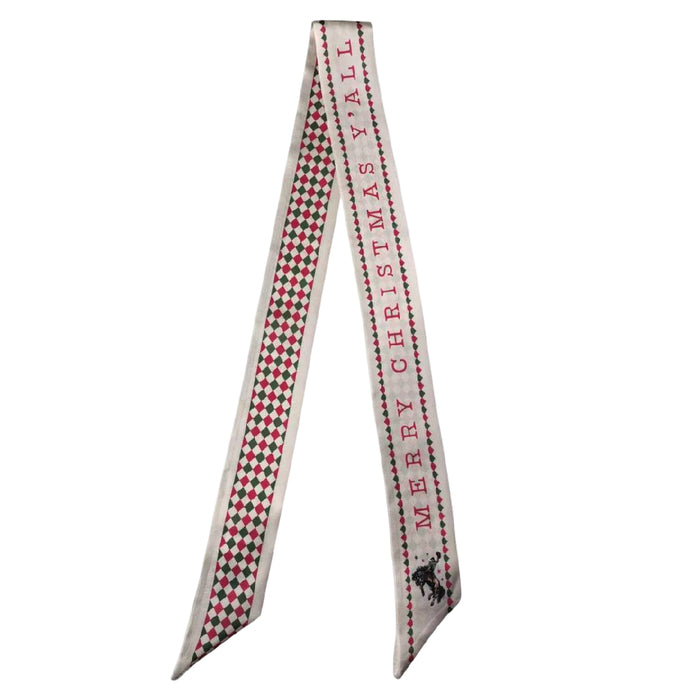 Fringe Scarves Merry Christmas Y'All Twilly ACCESSORIES - Additional Accessories - Wild Rags & Scarves Fringe Scarves