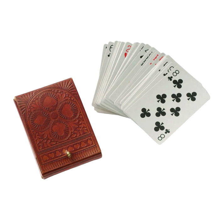 Embossed Leather Playing Cards Set