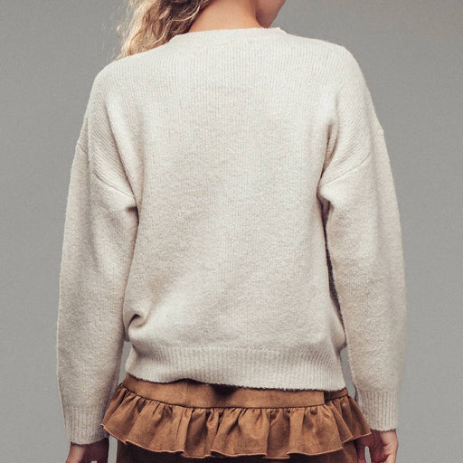 Ivory Embroidered Cowboy Boot Sweater WOMEN - Clothing - Sweaters & Cardigans Urban Daizy