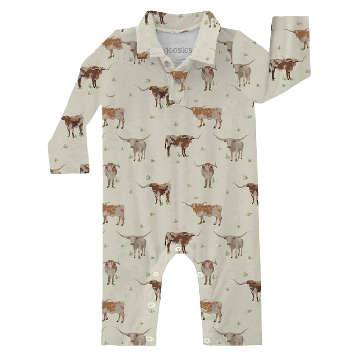 Baby Boy's Longhorn Cows Polo Romper