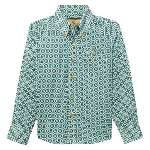Wrangler Boy's Geo Print Button Down Shirt KIDS - Boys - Clothing - Shirts - Long Sleeve Shirts Wrangler