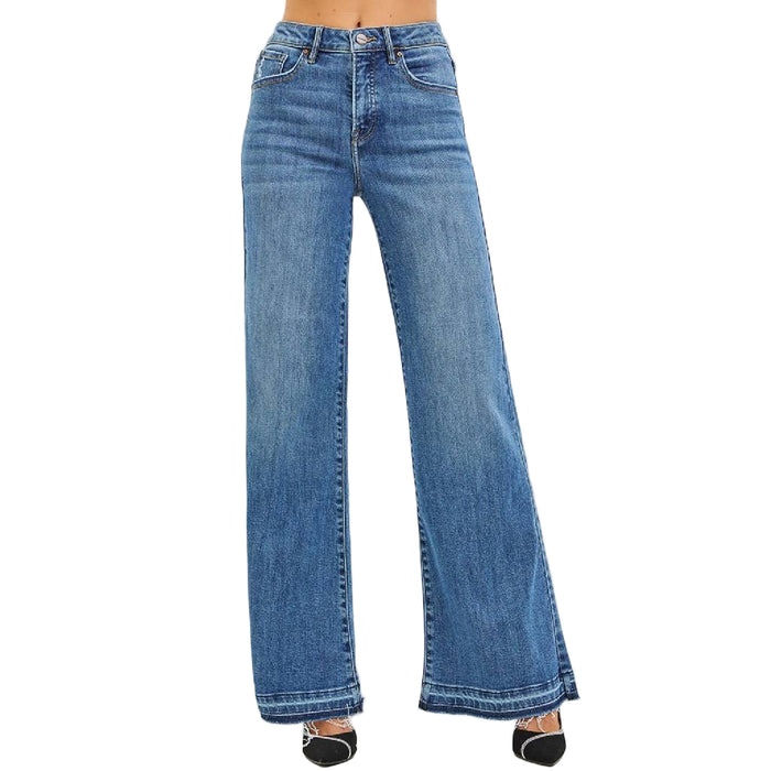 Risen High Rise Wide Leg Released Hem Jean WOMEN - Clothing - Jeans Risen Jeans