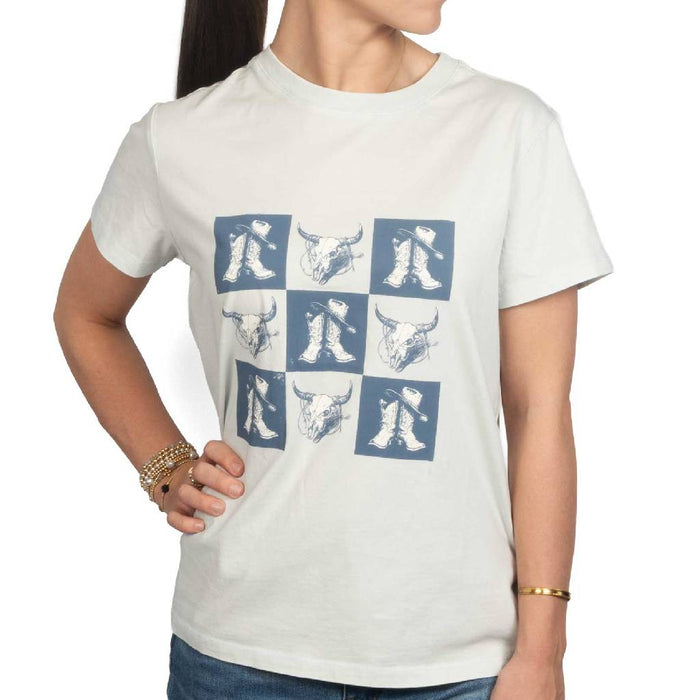 Flag & Anthem Women's Checkerboard Boot Tee WOMEN - Clothing - Tops - Short Sleeved Flag And Anthem