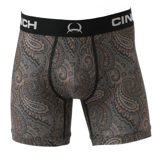 Cinch Men's 6" Brown Paisley Boxer Brief MEN - Clothing - Underwear, Socks & Loungewear - Underwear Cinch