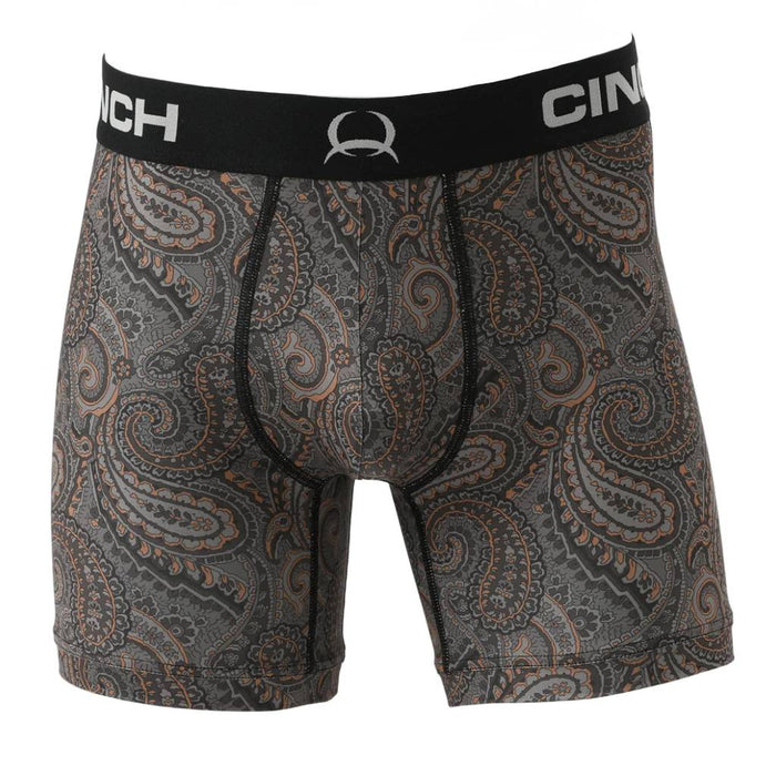 Cinch Men's 6" Brown Paisley Boxer Brief MEN - Clothing - Underwear, Socks & Loungewear - Underwear Cinch