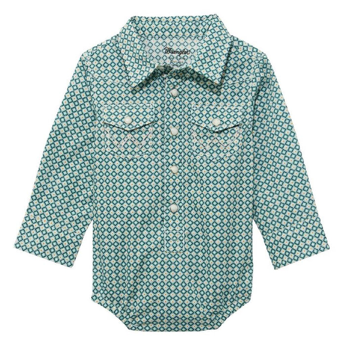 Wrangler Baby Boy's Geo Print Turquoise Onesie KIDS - Baby - Baby Boy Clothing Wrangler