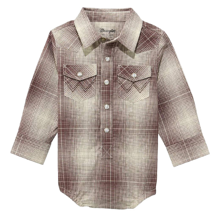 Wrangler Baby Boy's Brown Plaid Onesie KIDS - Baby - Baby Boy Clothing Wrangler