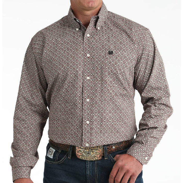 Cinch Men's Medallion Burgundy Button Down Shirt