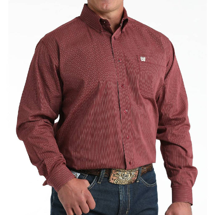 Cinch Men's Striped Burgundy Shirt MEN - Clothing - Shirts - Long Sleeve Cinch