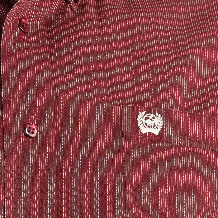 Cinch Men's Striped Burgundy Shirt MEN - Clothing - Shirts - Long Sleeve Cinch