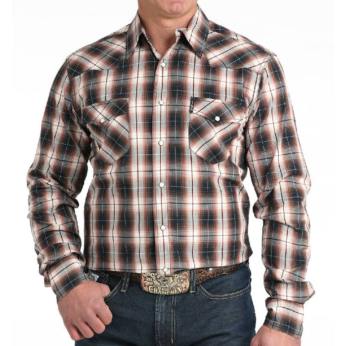 Cinch Men's Modern Fit Plaid Pearl Snap Shirt