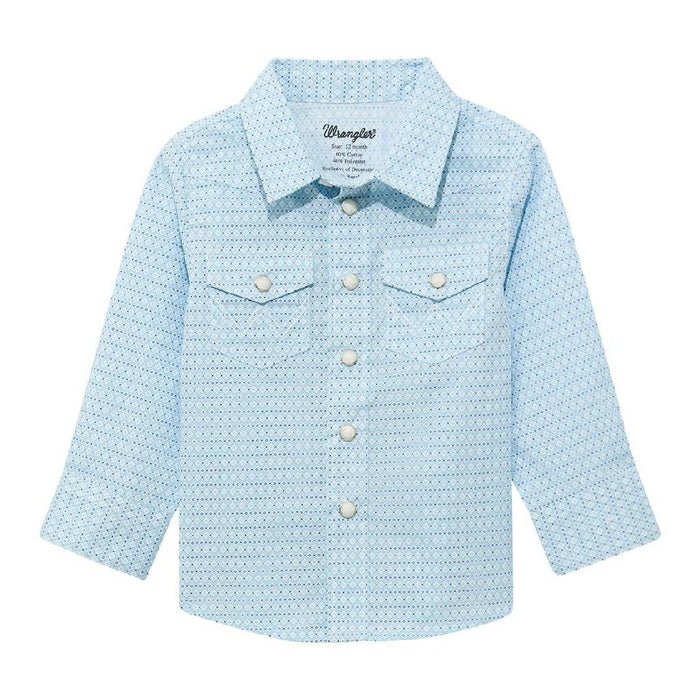 Wrangler Boy's Geo Light Blue Shirt