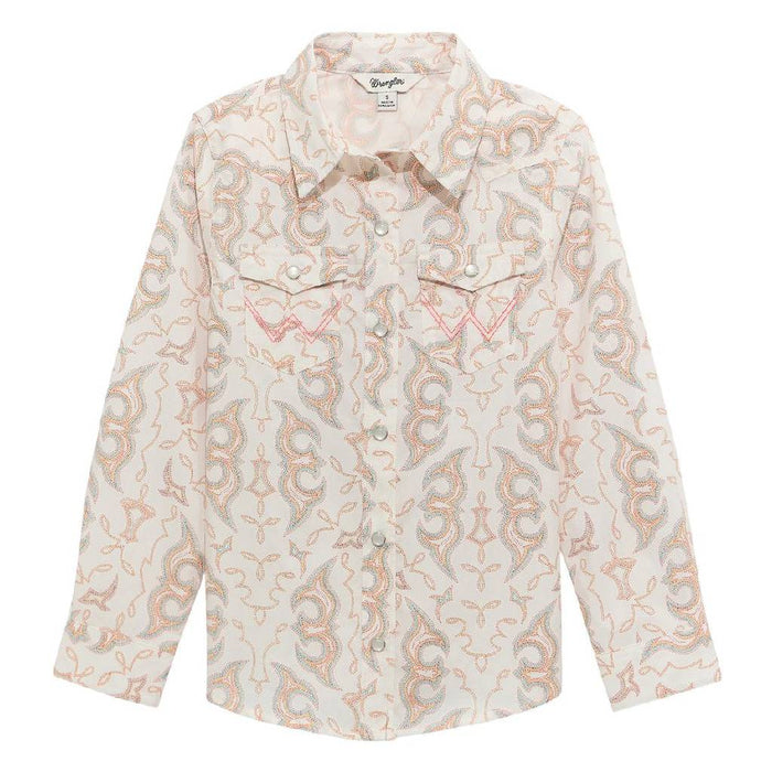 Wrangler Girl's Boot Stitch Pink/White Top
