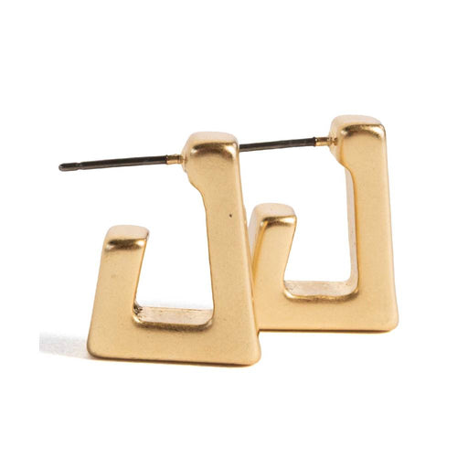 Rectangle Matte Gold Hoop Earrings WOMEN - Accessories - Jewelry - Earrings Betty Oh