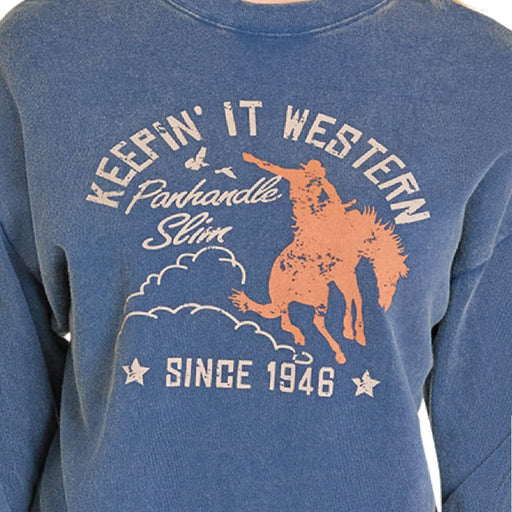 Panhandle Slim Women's Distressed Keepin' It Western Graphic Sweatshirt WOMEN - Clothing - Sweaters & Cardigans MISC