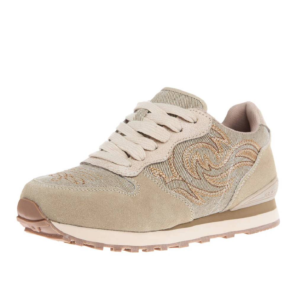 Roper Women's Giddyup Western Stitch Jogger Shoe - Cream/Tan WOMEN - Footwear - Sneakers & Athletic Roper Apparel & Footwear