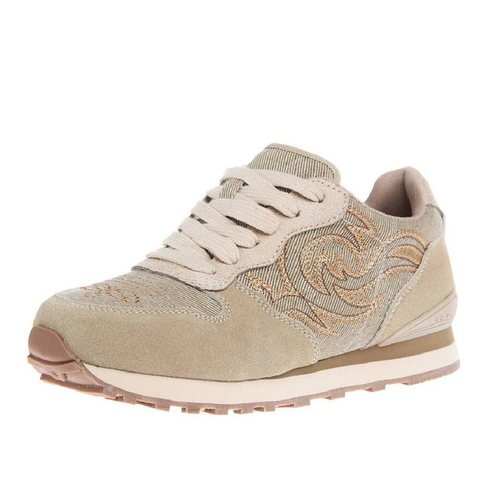 Roper Women's Giddyup Western Stitch Jogger Shoe - Cream/Tan WOMEN - Footwear - Sneakers & Athletic Roper Apparel & Footwear