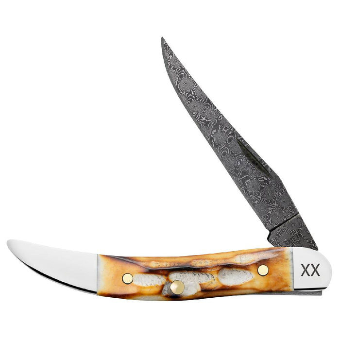 Case Small Texas Toothpick Burnt Natural Bone Deep Canyon Jig Knives W.R. Case
