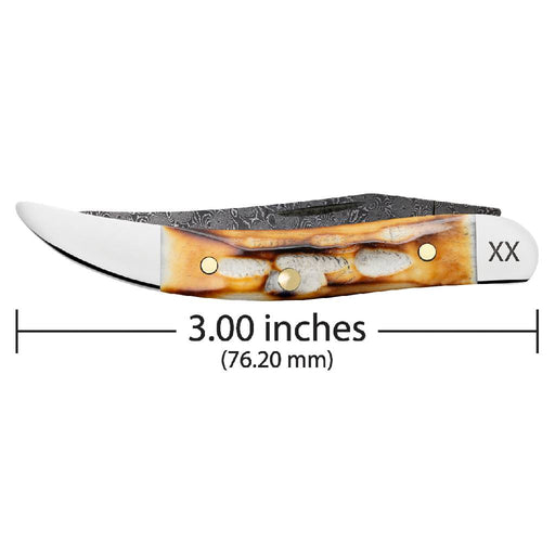 Case Small Texas Toothpick Burnt Natural Bone Deep Canyon Jig Knives W.R. Case