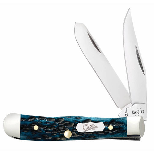 Case Pocket Worn Mediterranean Blue Bone Peach Seed Jig Tiny Trapper Knives W.R. Case