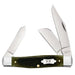 Case Large Stockman - Olive Green Bone - Sawcut Jig Knives W.R. Case