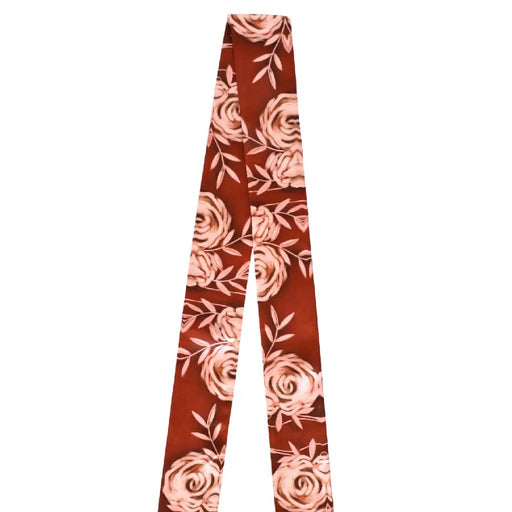 Rustic Wild Roses Oxblood Twilly WOMEN - Accessories - Scarves & Wraps Tirzah Lane Art