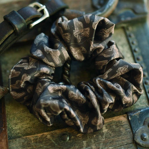 Western Saddle Arena Brown Scrunchie WOMEN - Accessories - Hair Accessories Tirzah Lane Art