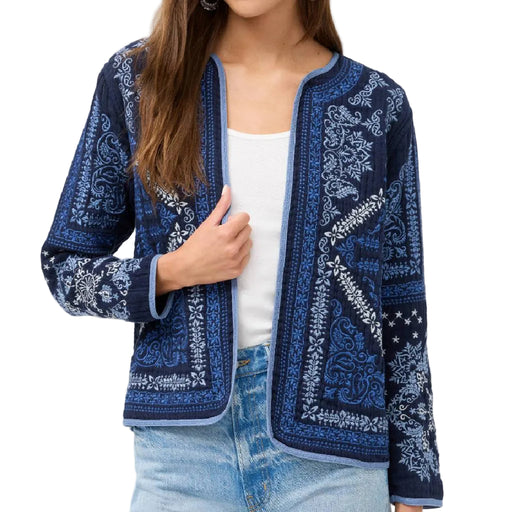 Johnny Was Blue Night Lorem Gauze Jacket WOMEN - Clothing - Outerwear - Jackets Johnny Was Collection