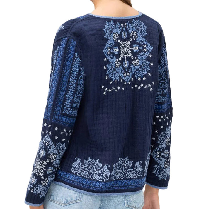 Johnny Was Blue Night Lorem Gauze Jacket WOMEN - Clothing - Outerwear - Jackets Johnny Was Collection