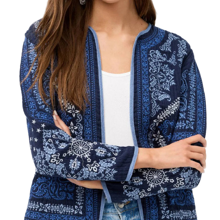 Johnny Was Blue Night Lorem Gauze Jacket WOMEN - Clothing - Outerwear - Jackets Johnny Was Collection