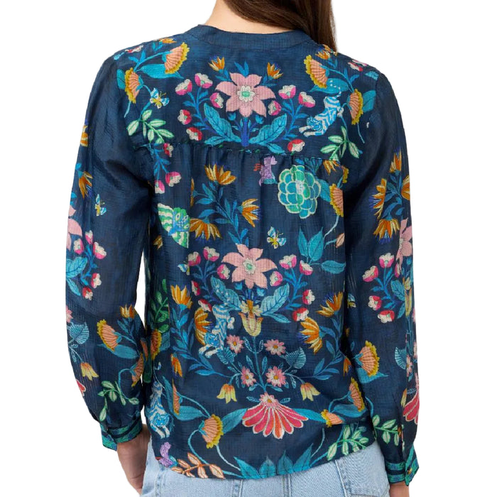 Johnny Was Elizabeth Shirred Western Shirt WOMEN - Clothing - Tops - Long Sleeved Johnny Was Collection