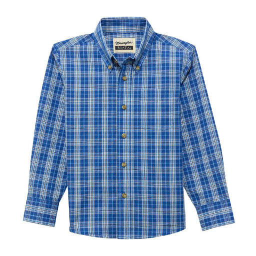Wrangler Boy's Riata Blue Plaid Shirt KIDS - Boys - Clothing - Shirts - Long Sleeve Shirts Wrangler