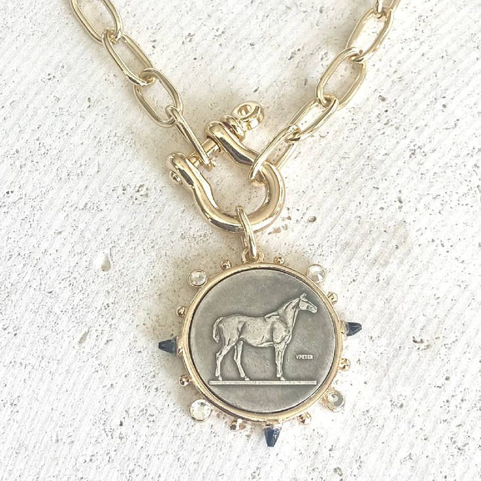 Horse Coin Shackle Necklace