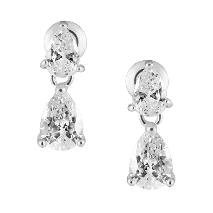 Michelle Teardrop Silver Stud Earrings