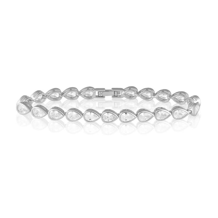 Ines Raindrop Silver Tennis Bracelet