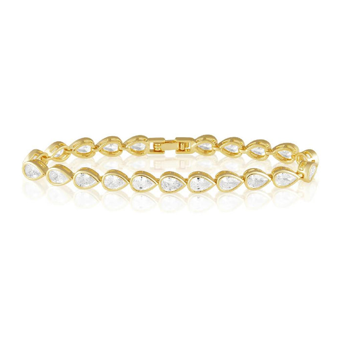 Ines Raindrop Gold Tennis Bracelet