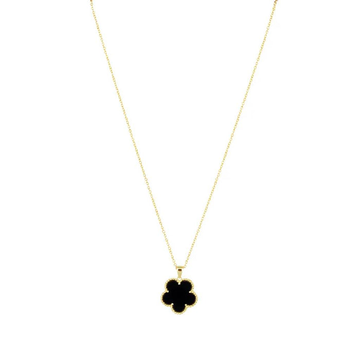 Adeline Black Oynx Clover Necklace