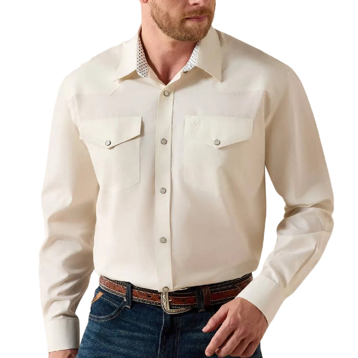 Ariat Men's Off White Pinpoint Oxford Pearl Snap Shirt
