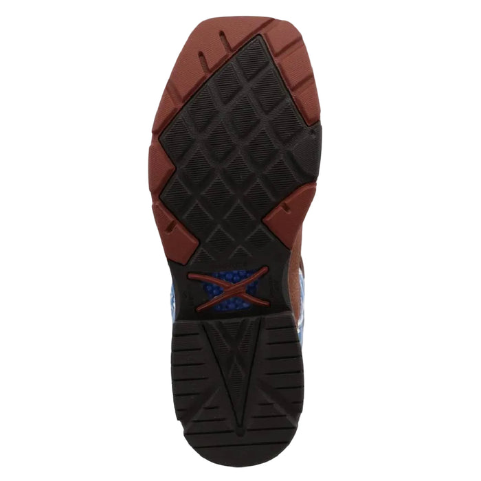 Twisted X Men's 12" Square Toe Burgundy/Sky Blue Western Work Boot