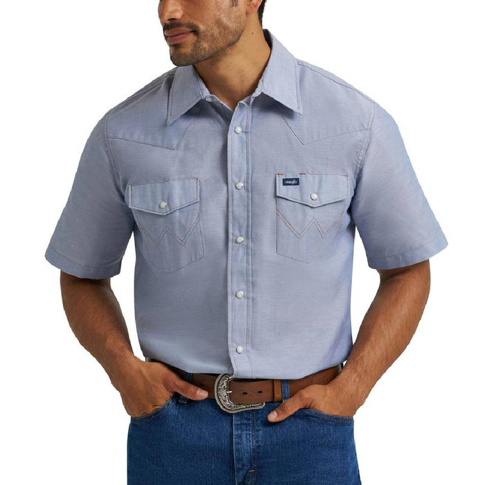 Wrangler Men's Western Chambray Button Down Work Shirt