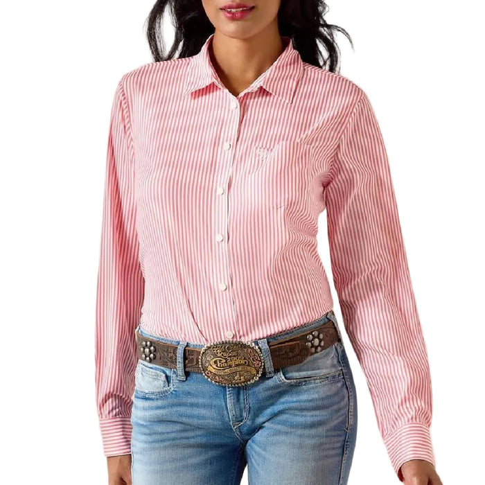 Ariat Women's Kirby Pro Sun Kissed Coral Stripe Button Down Shirt