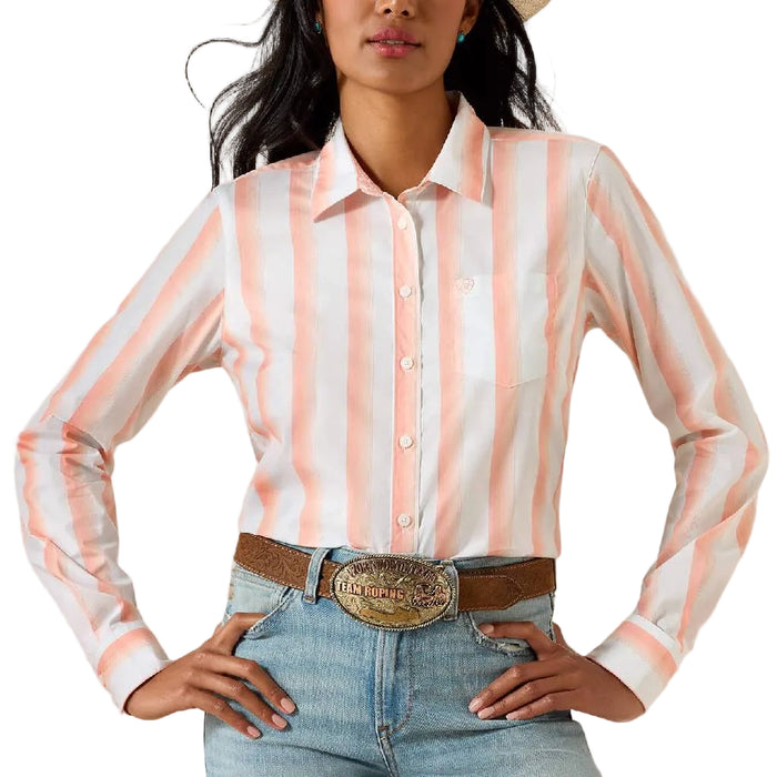 Ariat Women's Kirby Peach Amber Stripe Button Down Shirt