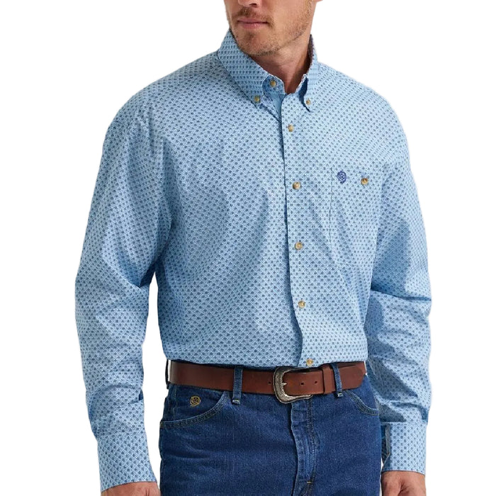 Wrangler Men's George Strait Geo Print Button Down Shirt MEN - Clothing - Shirts - Long Sleeve Wrangler